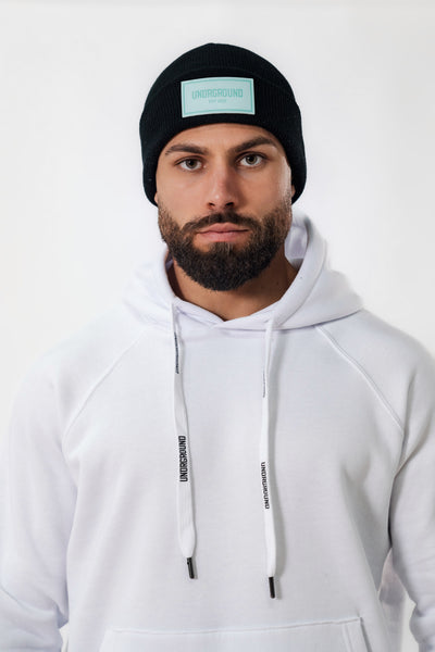 Baby Blue Patched Cotton Beanie