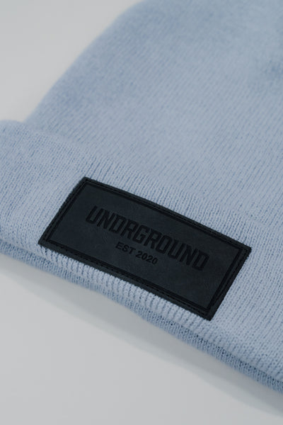 Grey Patched Cotton Beanie