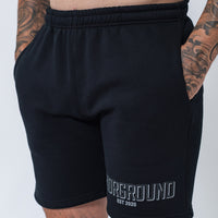 Black Double Print Cotton Shorts