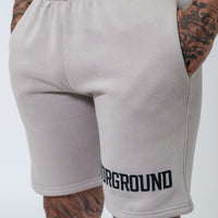 Taupe Double Print Cotton Shorts