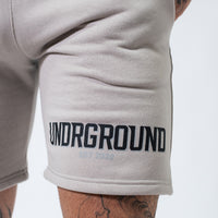 Taupe Double Print Cotton Shorts