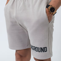 Taupe Double Print Cotton Shorts