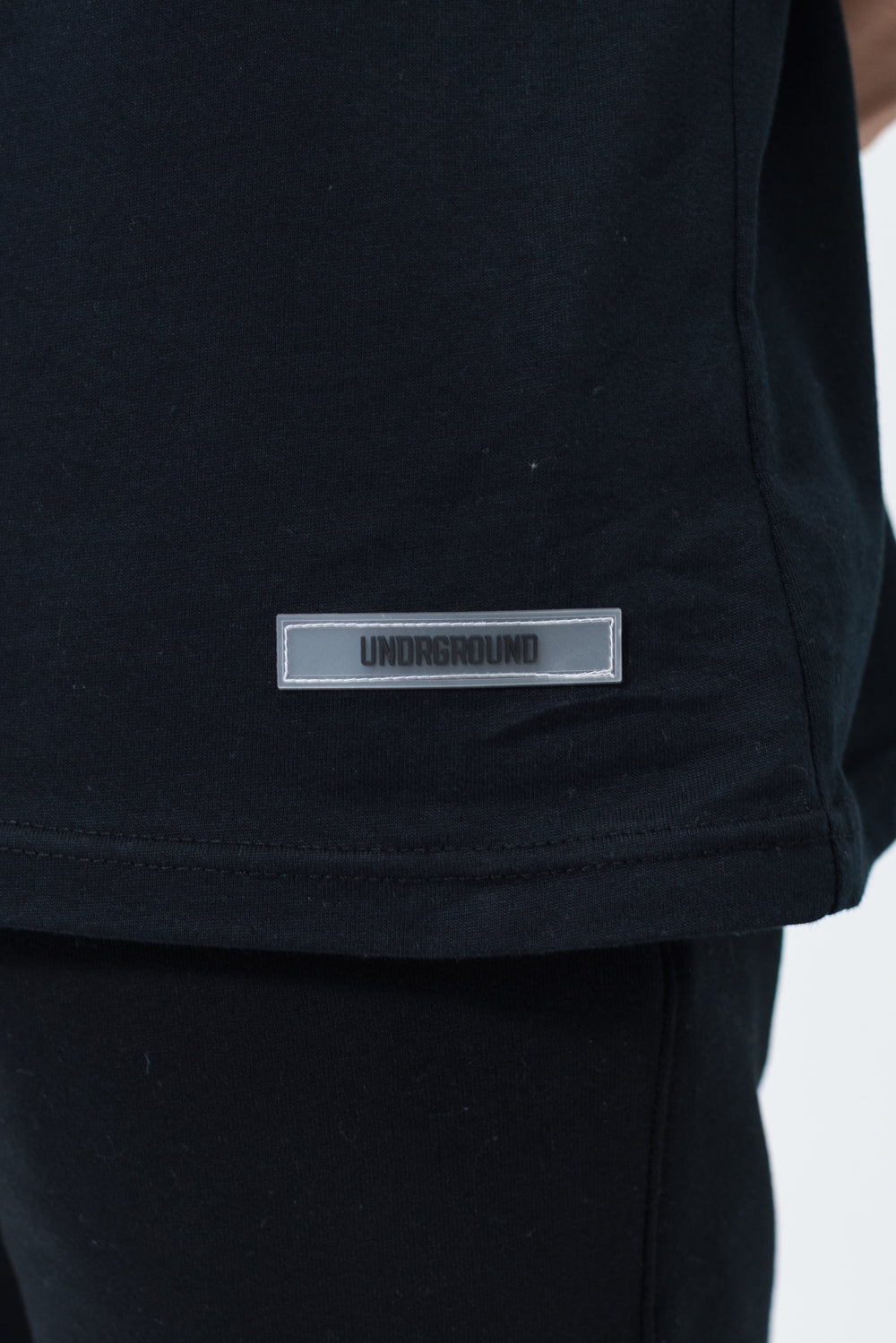 Black Double Print Box Fit Tee