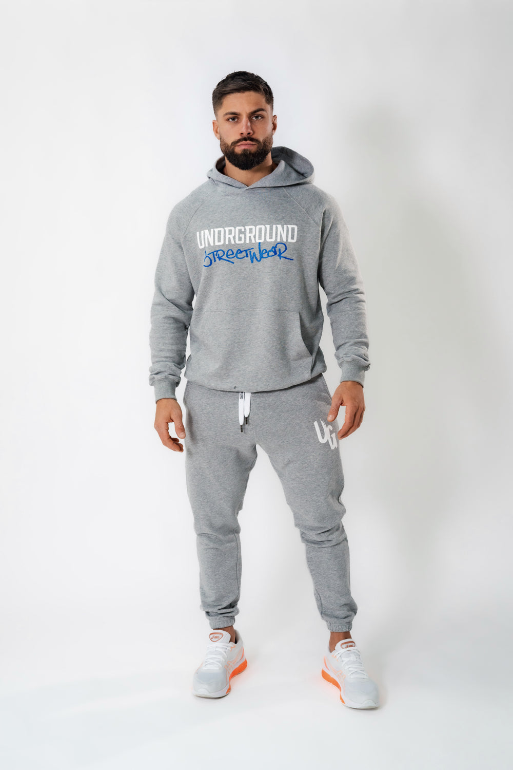 Grey Puff Print Joggers