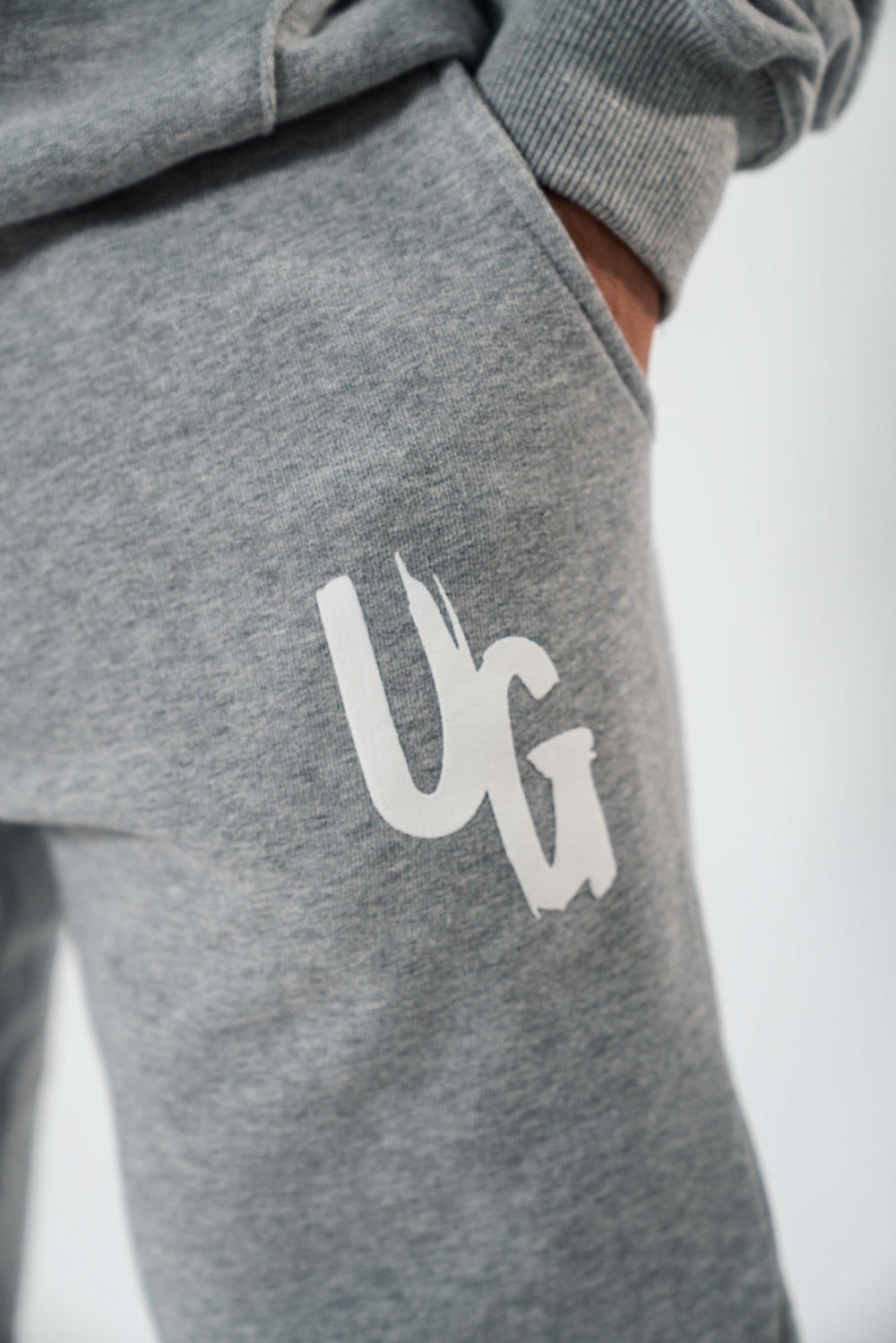 Grey Puff Print Joggers