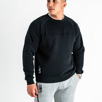 Black Embossed Crew Neck