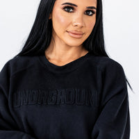 Black Embossed Crew Neck