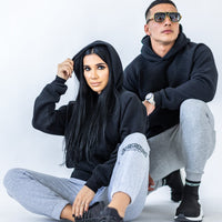 Black Embossed Hoodie