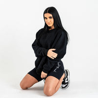 Black Embossed Crew Neck