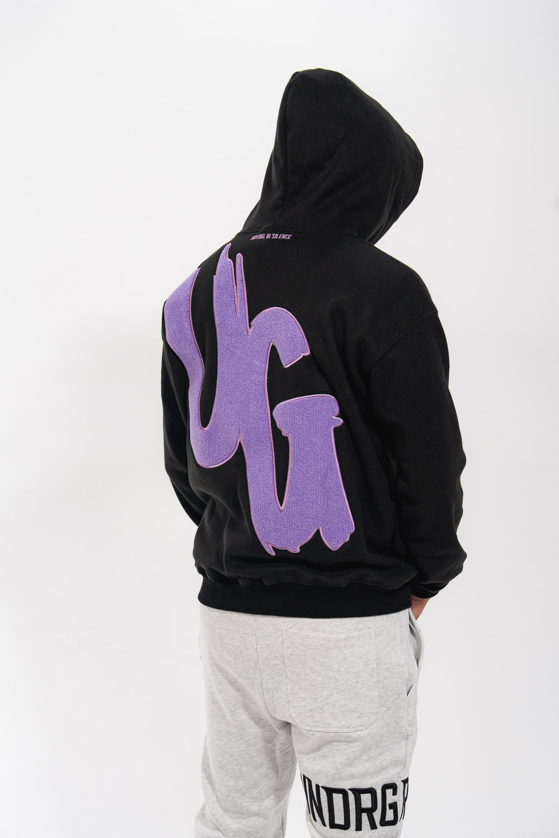Black/Purple Hoodie " Moving In Silence " Collection