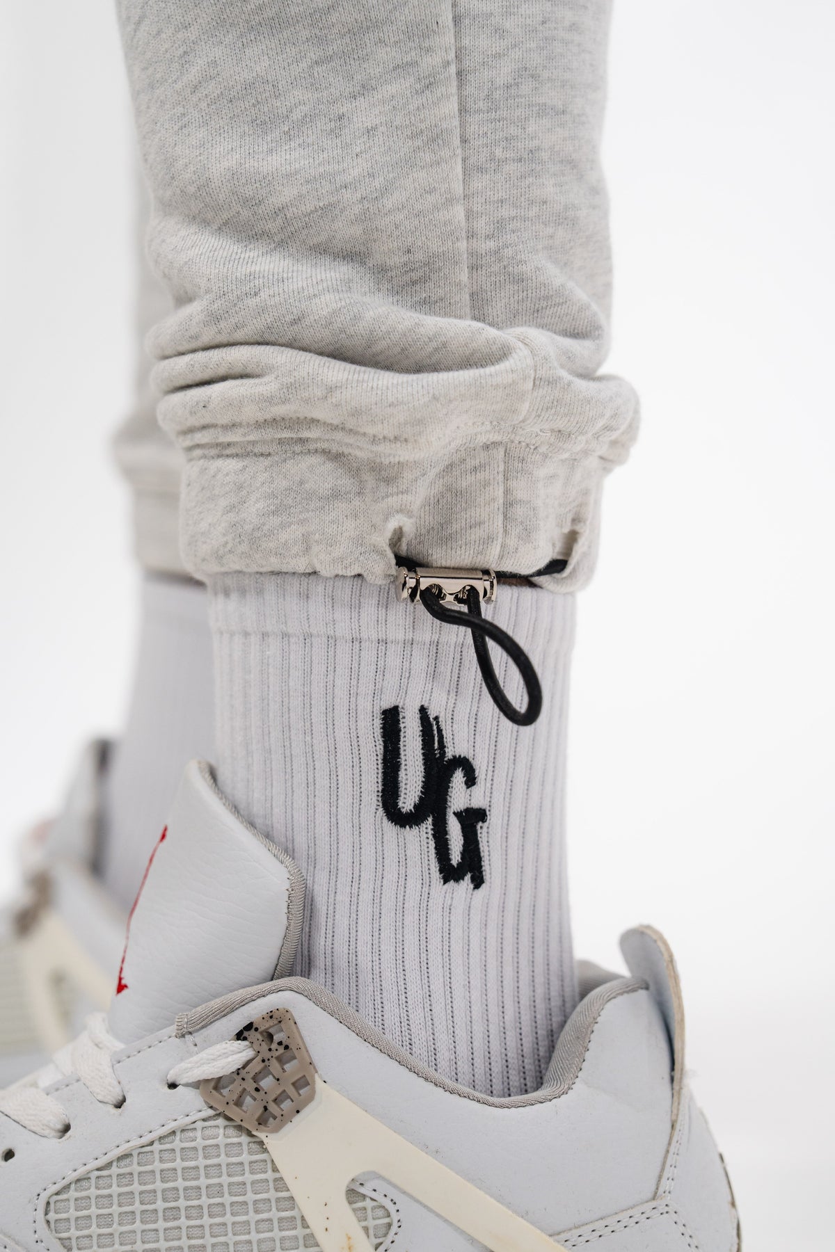 Grey 3D Embroidered Trackpants