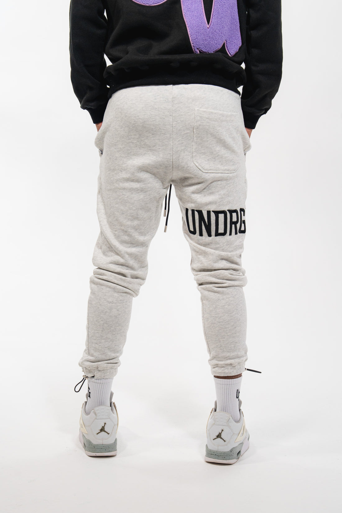 Grey 3D Embroidered Trackpants