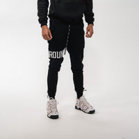 Black 3D Embroidered Trackpants