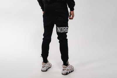 Black 3D Embroidered Trackpants