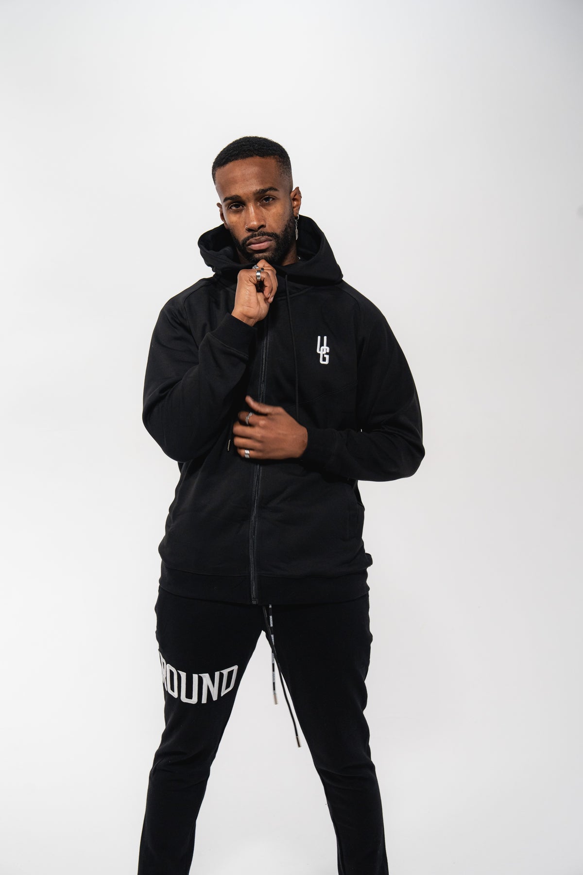 3D Embroidered Zip Up Hoodie
