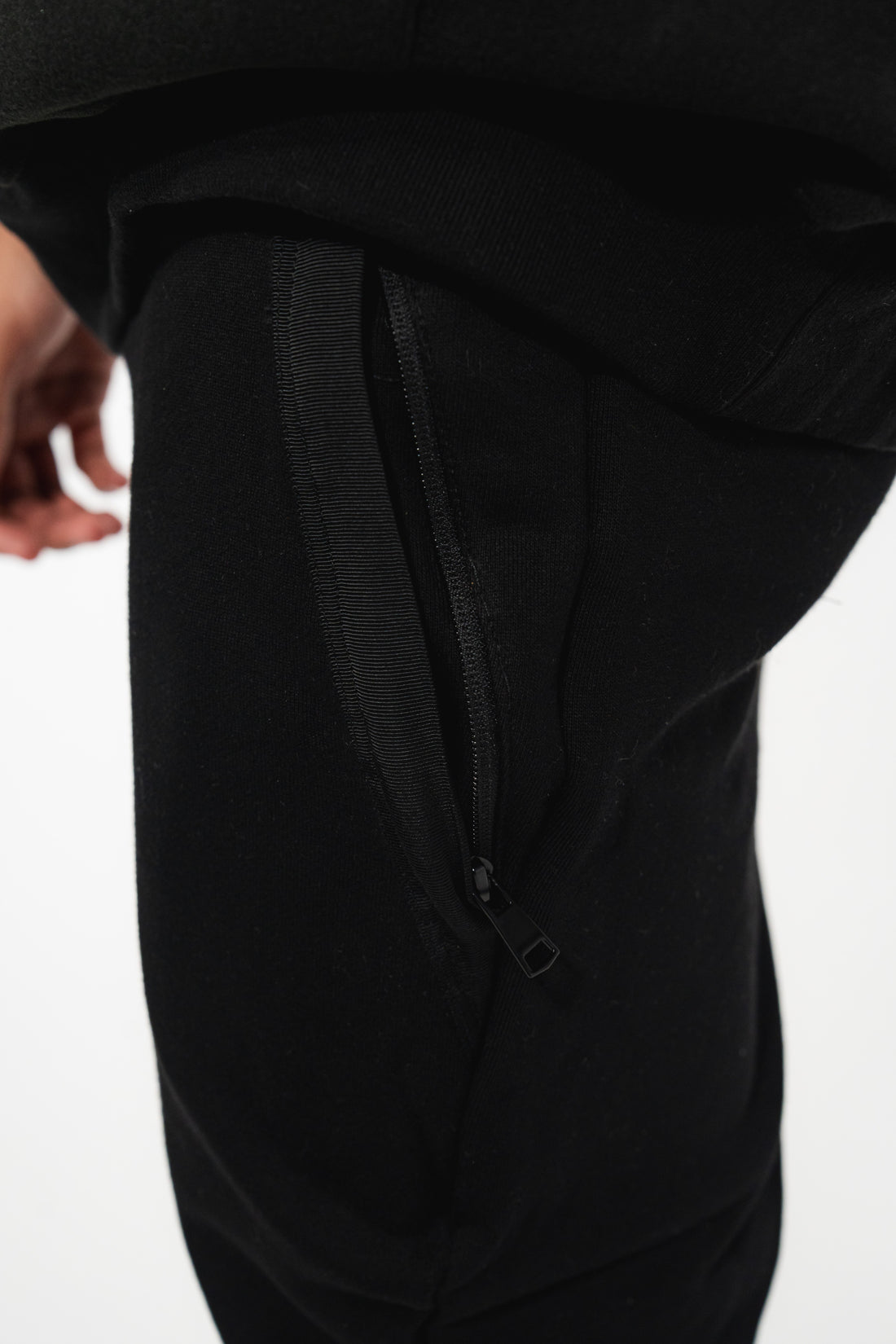 Black 3D Embroidered Trackpants