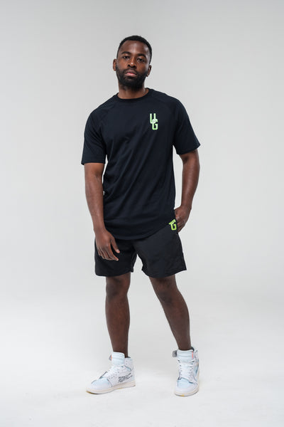 Curved Tee Green Logo x Black