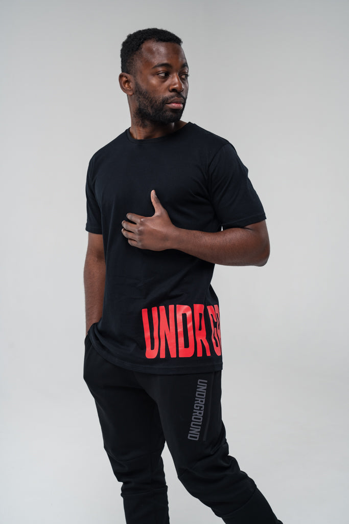 Straight Tee x Black/Red