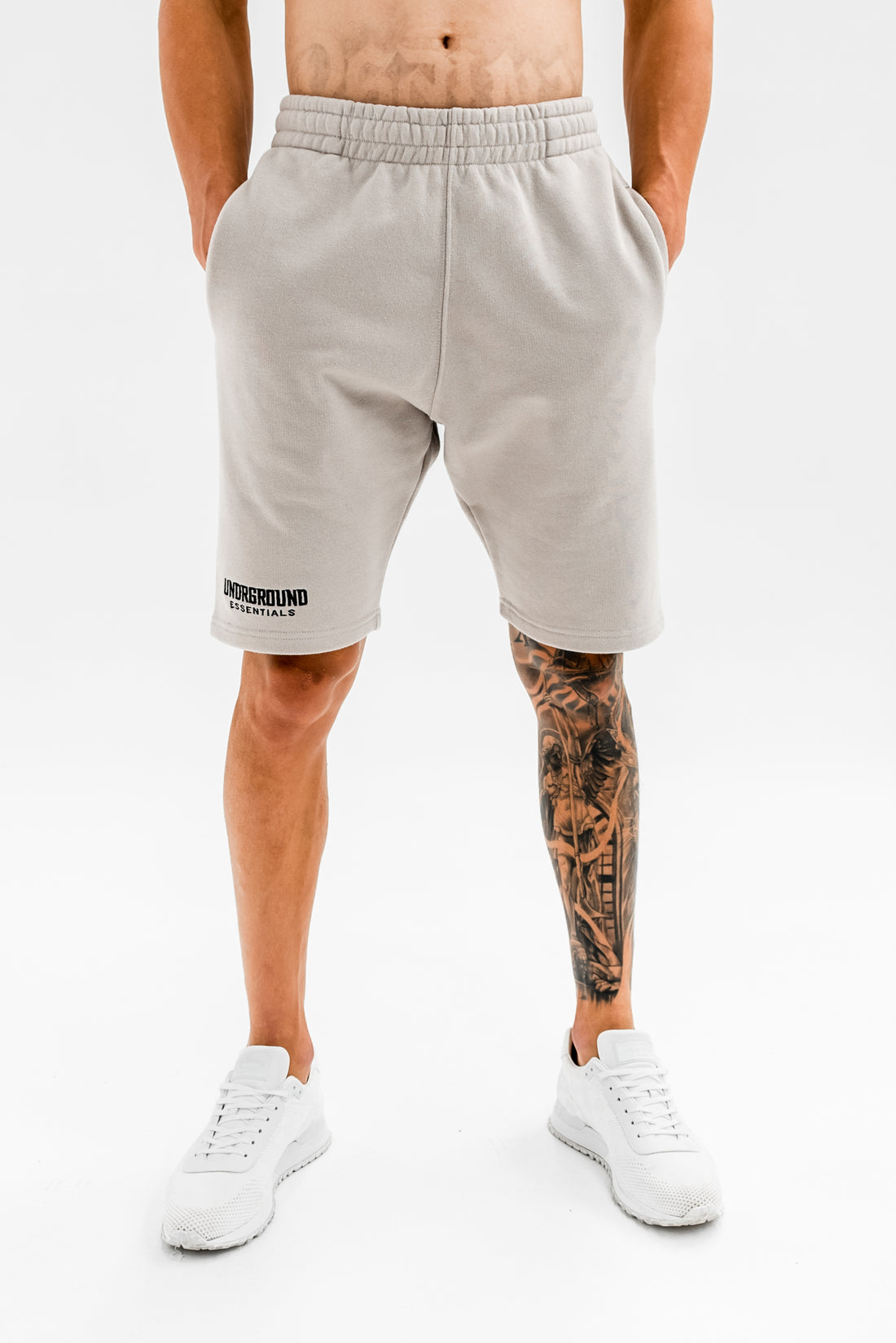 Cotton Shorts x Taupe/Black