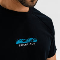 Curved Black Tee x Blue